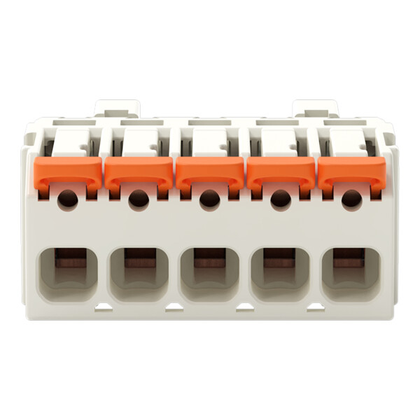 Connecteur mâle pour 1 conducteur Levier Push-in CAGE CLAMP, 5 pôles, clair - Wago - 27211605/000042
