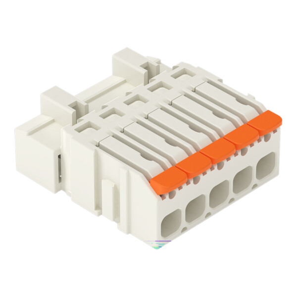 Connecteur mâle pour 1 conducteur Levier Push-in CAGE CLAMP, 5 pôles, gris clair - Wago - 27211605