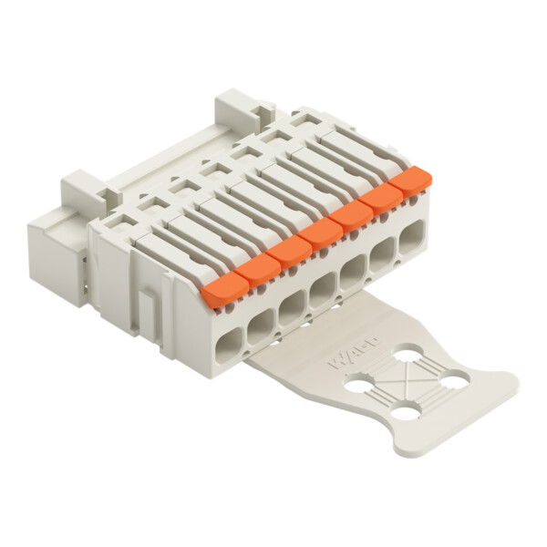 Connecteur mâle pour 1 conducteur Levier Push-in CAGE CLAMP®; gris clair - Wago - 27211607/334000