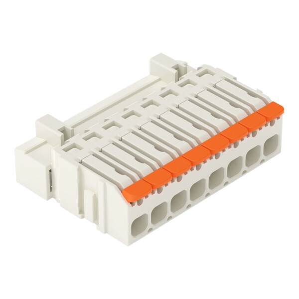 Connecteur mâle pour 1 conducteur Levier Push-in CAGE CLAMP, 8 pôles, gris clair - Wago - 27211608