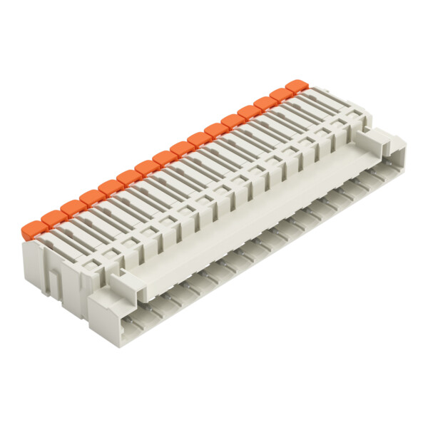 Connecteur mâle pour 1 conducteur Levier Push-in CAGE CLAMP, 16 pôles gris clair - Wago - 27211616