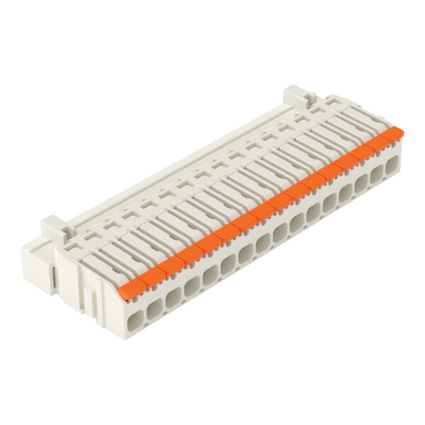 Connecteur mâle pour 1 conducteur Levier Push-in CAGE CLAMP, 16 pôles gris clair - Wago - 27211616