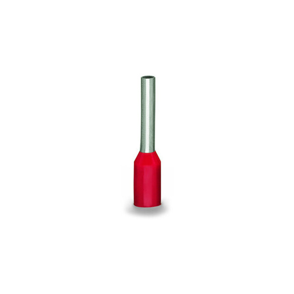 Embout rebord plastique rouge, étamé, 1 mm², l=14 mm - Wago - 216203