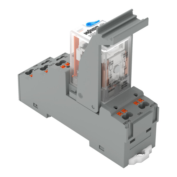 Embase avec relais 24 V DC - 2 RT, technologie Push-in avec bouton-poussoir - Wago - 2585324