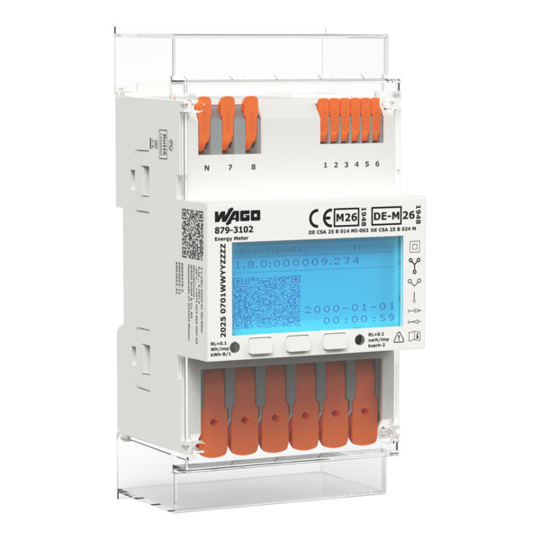 Compteur d'énergie triphasé MID directe 65A U, RS485, M-Bus, TCP, Wifi, OCMF - Wago - 8793102