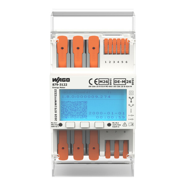 Compteur d'énergie triphasé MID directe 65A S, RS485, M-Bus, TCP, Wifi, OCMF - Wago - 8793122