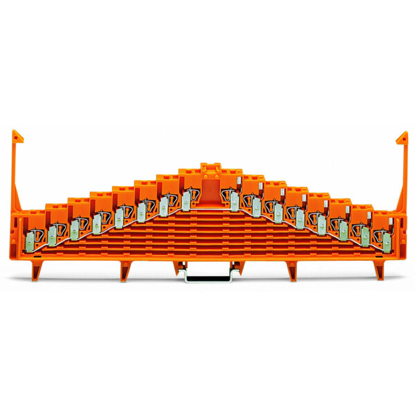 Borne équipotentielle à 8 niveaux orange, pour rail ts35x7.5, avec crochet - Wago - 727125