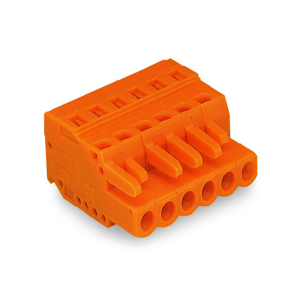 Connecteur femelle droit / pas 5,08 mm / 2 pôles / orange - Wago - 231302/026000