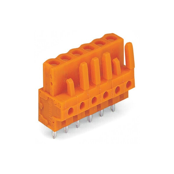 Connecteur femelle droit ci 15 broches à souder / orange / tige de codage - Wago - 232175