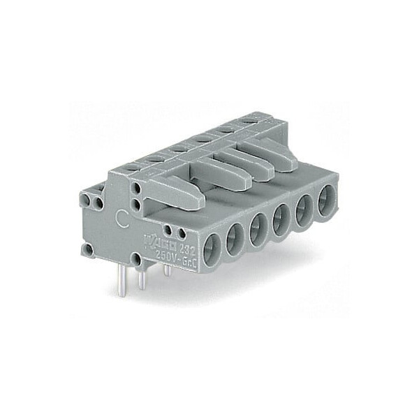 Connecteur femelle coudé ci 11 broches à souder / gris / tige de codage - Wago - 232241