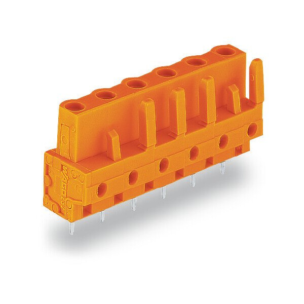 Connecteur femelle 3 pôles / broches à souder droites / pas 7,62 mm / orange - Wago - 232763