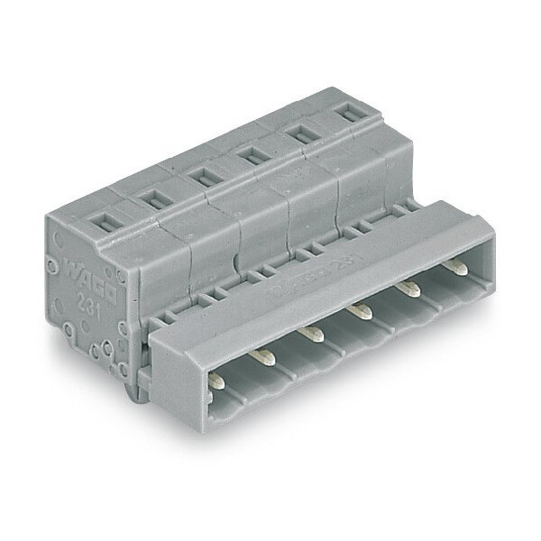 Connecteur mâle 7 pôles / pas : 7,5 mm, avec pieds de fixation à encliqueter - Wago - 731607/018000