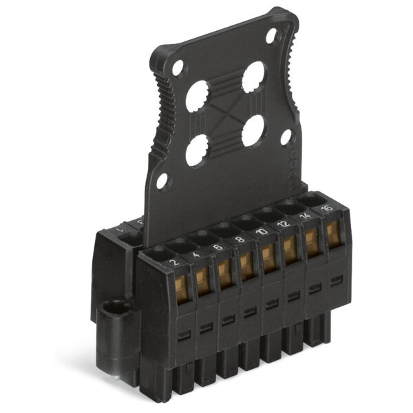Conn. femelle pour 1 cond., 2 rangées cage clamp®, noir - Wago - 7131106/1079037/0