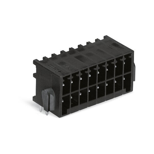 Connecteur mâle tht, 2 rangées 0.8 x 0.8 mm solder pin coudé, noir - Wago - 7131436/037000