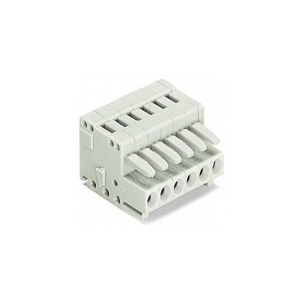 Connecteur femelle détrompé / 2 pôles / 1,5 mm² / pas 3,5 mm / gris clair - Wago - 734102