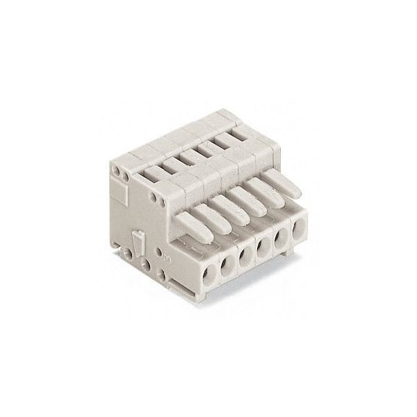 Connecteur femelle détrompé / 16 pôles / 1,5 mm² / pas 3,5 mm / gris clair - Wago - 734116