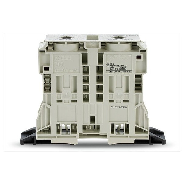 Borne de passage pour 2 conducteurs 185 mm², gris clair - Wago - 2851163