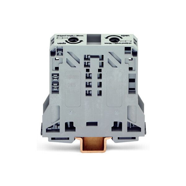Borne de passage 2c / 50 mm² / gris - Wago - 285150