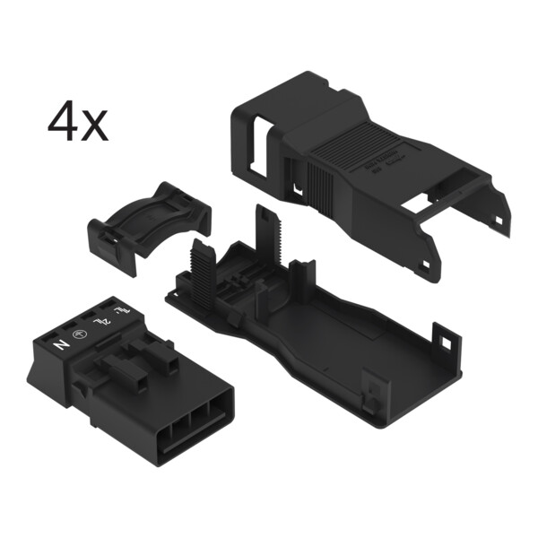 Kit de connecteurs mâles pour Sunblind Box 4 pôles; noir - Wago - 8905001/001000