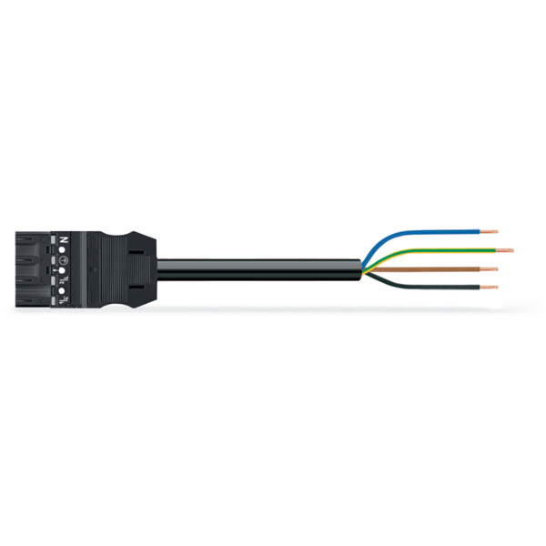 Câble précâblé Cca connecteur mâle/extrémité libre; noir, 11m - Wago - 7719394/2661101