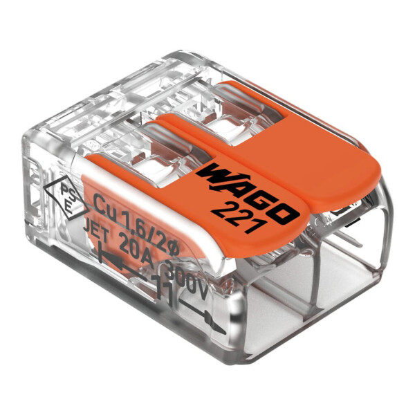 Blister de 16 bornes Wago 221 2x4mm² - Wago - 221412/995016