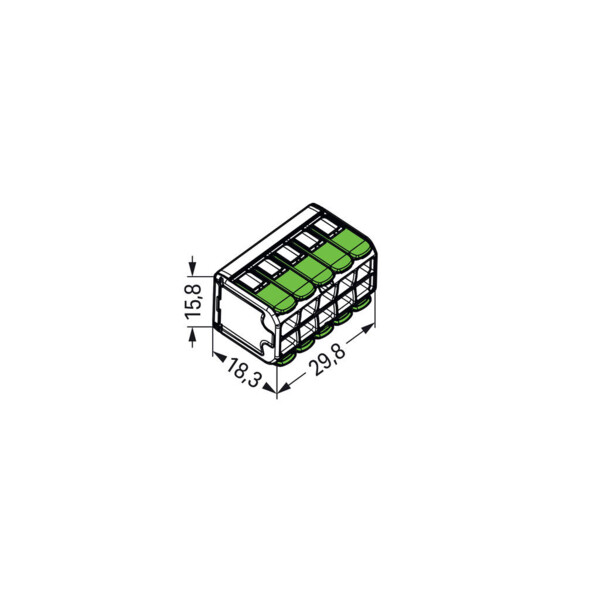 Borne de raccordement Wago 221 Green 10x4mm² à leviers - Wago - 221430