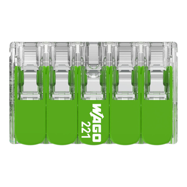 Borne de raccordement Wago 221 Green 10x4mm² à leviers - Wago - 221430