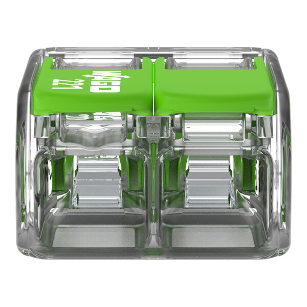 Borne de raccordement Wago 221 Green 2x6mm² à leviers - Wago - 221622