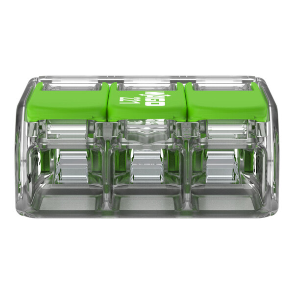 Borne de raccordement Wago 221 Green 2x6mm² à leviers (blister de 8 bornes) - Wago - 221623/995008