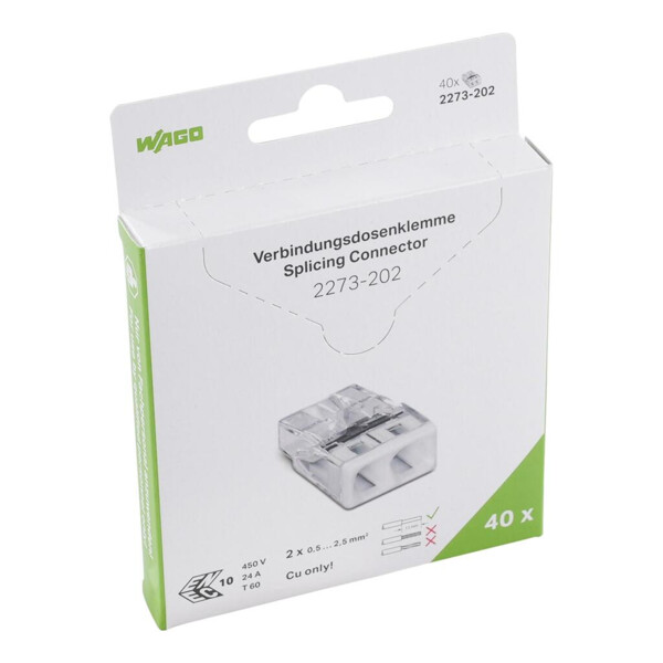 Blister 40 bornes 2273 2 cond. - Wago - 2273202/995040