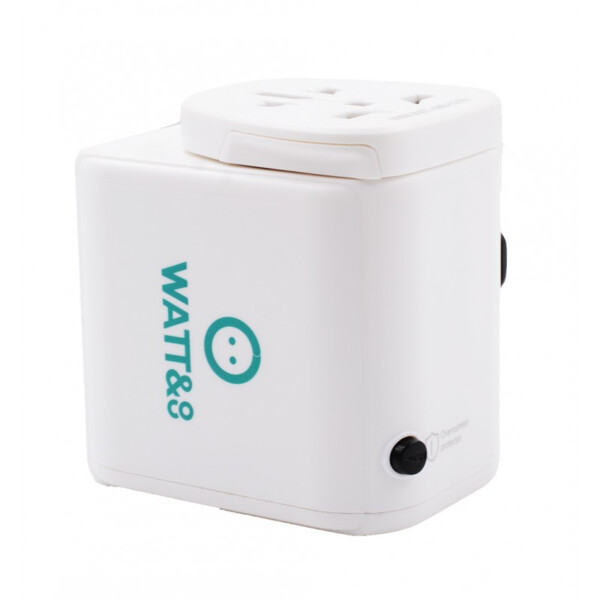 Adaptateur universel compact 150 pays avec port usb 2.1a - Watt&co - ADU150P-USB2-2B