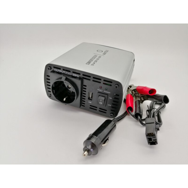 Convertisseur 12v-230v 300w usb 2,1a. fusible de protection - Watt&co - CV12-220-300-2B