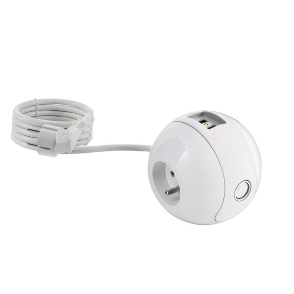 Multiprise multimédia 2x16a + 1x6a + usb 2,1a blanc - Watt&co - MPWATTBL-BLC-CT