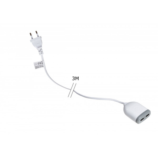 Rallonge 3m 2*usb 4,8a - Watt&co - R220-USB-GR-CT