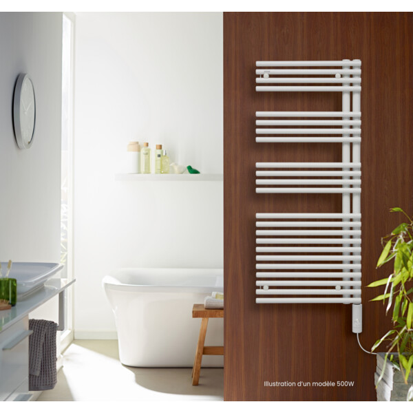 Cala asymétrique el droite cde ihc, blanc ral 9016, 400w, h 1289 mm / l 398 mm - Acova - TLNSR040040ECZF