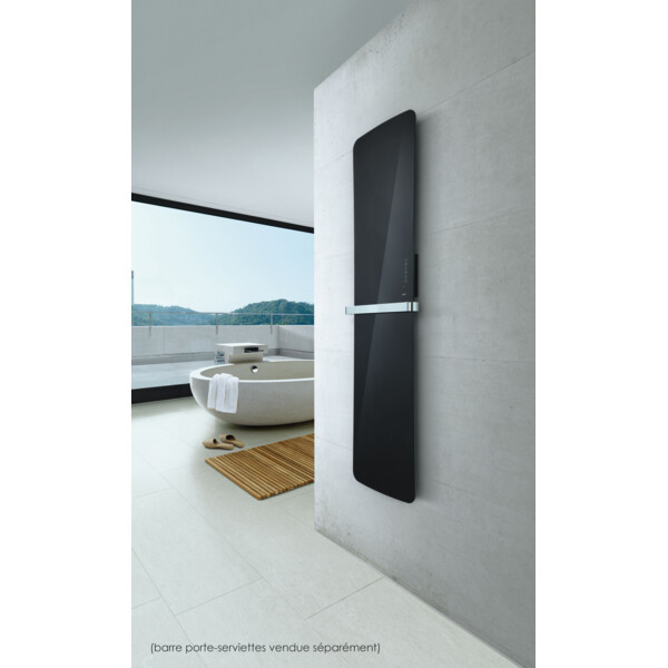 Folio glass el, surface verre en finition noire, 650w , h 1796 mm / l 441 mm  - Acova - TFGB-065-042/F