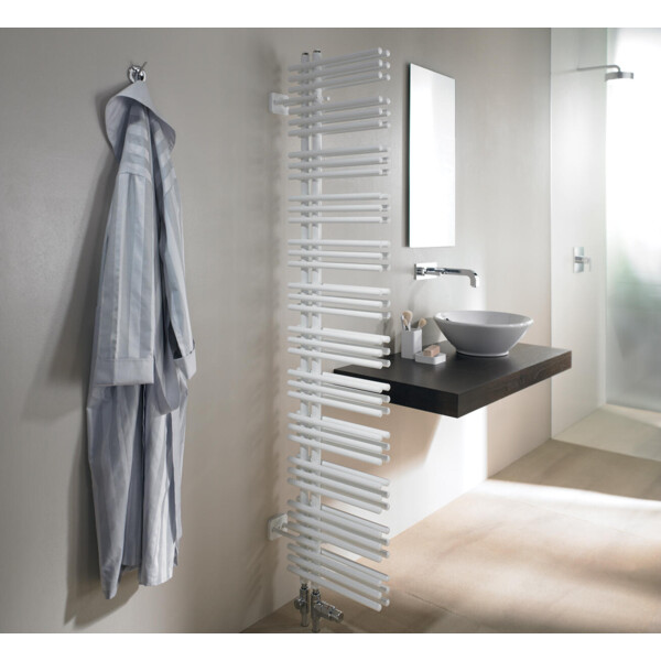 Manava Asym double EC, Blanc RAL 9016, 763W, H 1304 / L 478 mm, robinet blanc - Acova - WMDSZ130050WZZZ