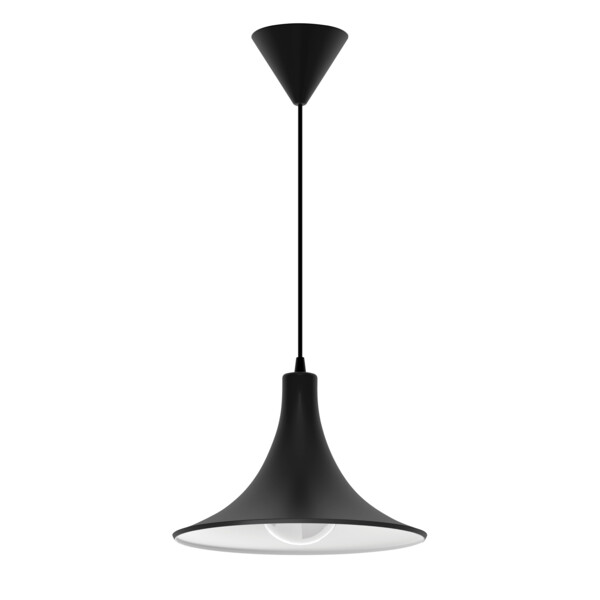 Susp. Cymba e27 noir/blc s/lpe - Aric - 4173