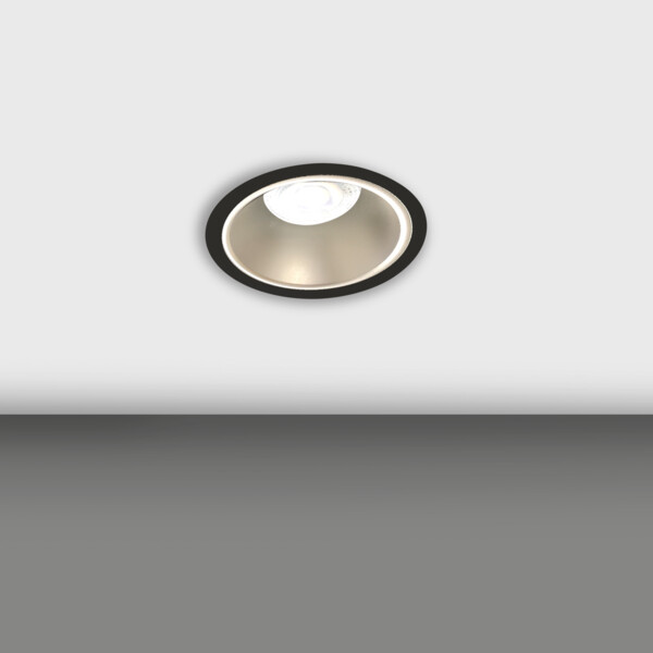 Collerette naxos fixe ø88 ip20 pour lampe ø50/noir&argent - Arlux - 731777