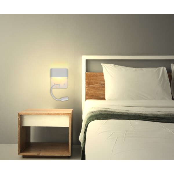 Applique Blanche LED 5 W 2700 K 350 lm avec Liseuse 3 W 210 lm SORYA Arlux - Arlux - 114106