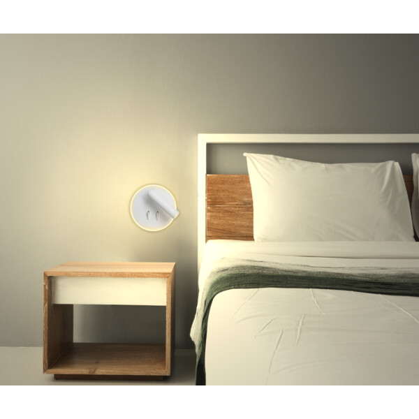 Applique Ronde Blanche LED 9 W 2700 K 630 lm avec Liseuse 3 W 210 lm Emmy Arlux - Arlux - 114115