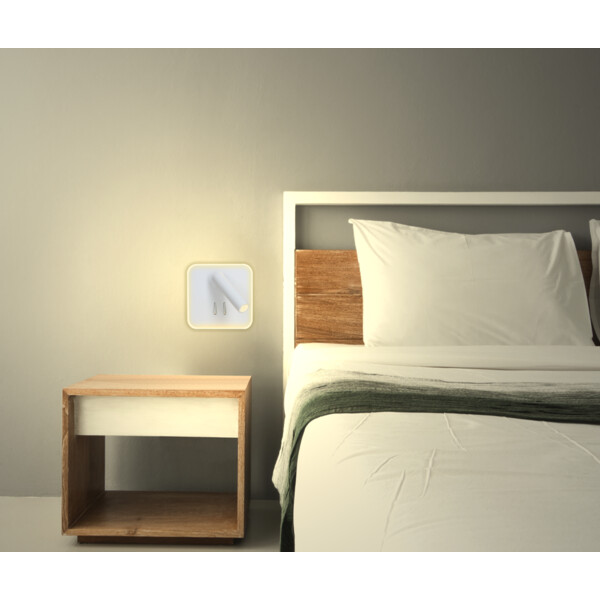 Applique Carrée Blanche LED 11 W 2700 K 770 lm avec Liseuse 3 W 210 lm JAZZ Arlux - Arlux - 114118