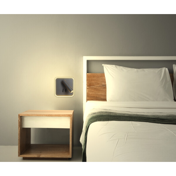 Applique Carrée Anthracite LED 11 W 2700 K 770 lm avec Liseuse 3 W 210 lm JAZZ Arlux - Arlux - 114120