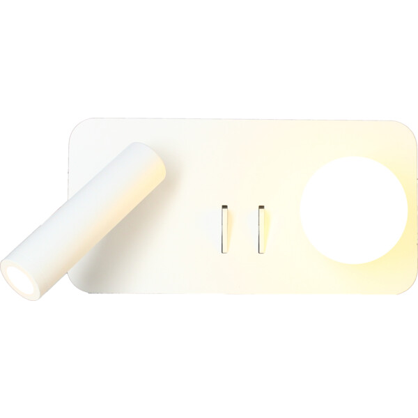 Applique Rectangle Droite Blanche LED 3 W 2700 K 210 lm avec Liseuse 3 W 210 lm MAKI Arlux - Arlux - 114130