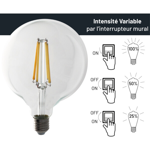 Ampoule filament g125/e27 - 3 step-dimmable / - Arlux - 409692