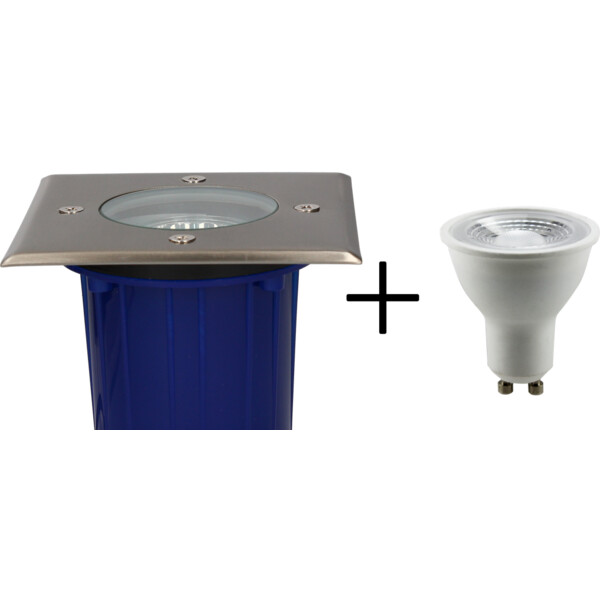 Spot tulip carré enterr. gu10/5w/3000k/350lm/dim.120x120/inoxSpot Carré Inox Enterré GU10 5 W 3000 K 350 lm 120 x 120 mm TULIP Arlux - Arlux - 500147
