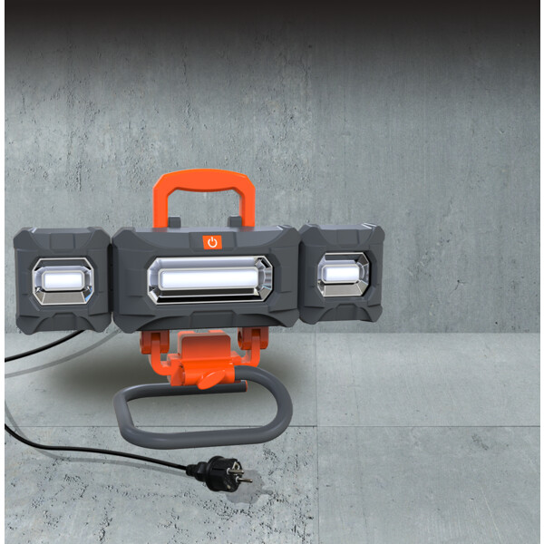 Projecteur Pliable à 3 Têtes Anthracite-Orange LED 45 W 4000 K 3800 lm SERIE V Arlux - Arlux - 200488