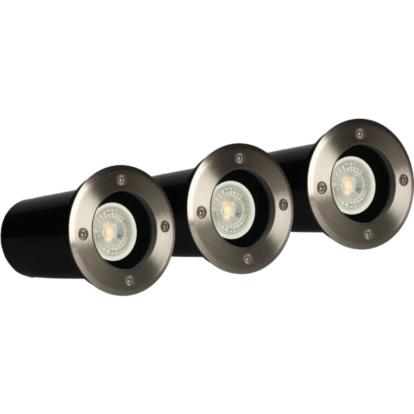 Kit de 3 Spots Ronds Inox Enterrés GU10 5 W 3000 K 380 lm Ø 120 mm TULIP V2 Arlux - Arlux - 500176