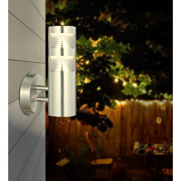 Applique montante LED Arlux Castellane IP54 9W 4000K 1000lm inox - Arlux - 111353