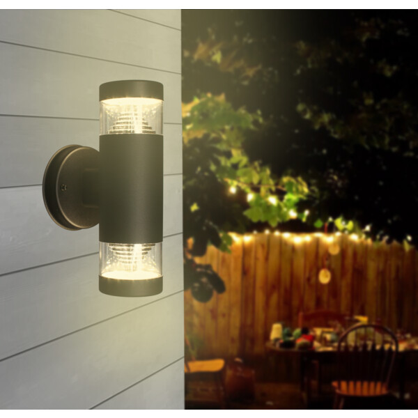 Applique bidirectionnelle LED Arlux Castellane IP54 9W 3000K 1000lm acier - Arlux - 111356